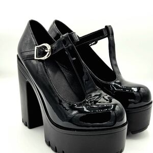 Black Platform Mary Jane Shoes